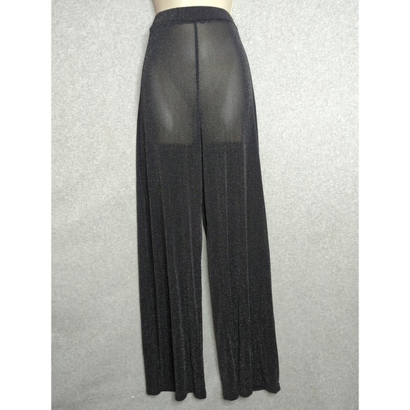 Refuge Black Sparkle Sheer Wide Leg Pants Size S Women's Party Festival - Picture 1 of 5